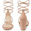 Perphy Women's Faux Suede Open Toe Lace Up Strappy Chunky Heel Sandals - 3 of 4