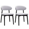 Set of 2 Wooden Dining Room Chairs, Black Armless Upholstered Dining Chairs with Linen Fabric, Comfortable Kitchen Chairs - Koiai - 3 of 4