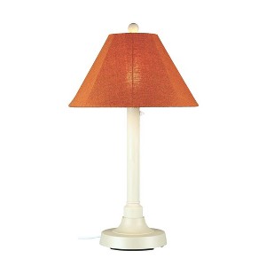 Patio Living Concepts San Juan 34 Table Lamp 30111 with 2 white body and chili linen Sunbrella shade fabric - 1 of 1