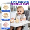 LunaLulinlk 2 pack Silicone Sippy Cups with Straws for Babies and Toddlers (Cream/Rose Quartz) - 4 of 4