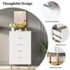 5 Drawers Bedroom Dresser - Fluted Chest of Drawers with Handle Wood Modern Storage Organizer for Living Room/Hallway Faux Marble Top - 2 of 4