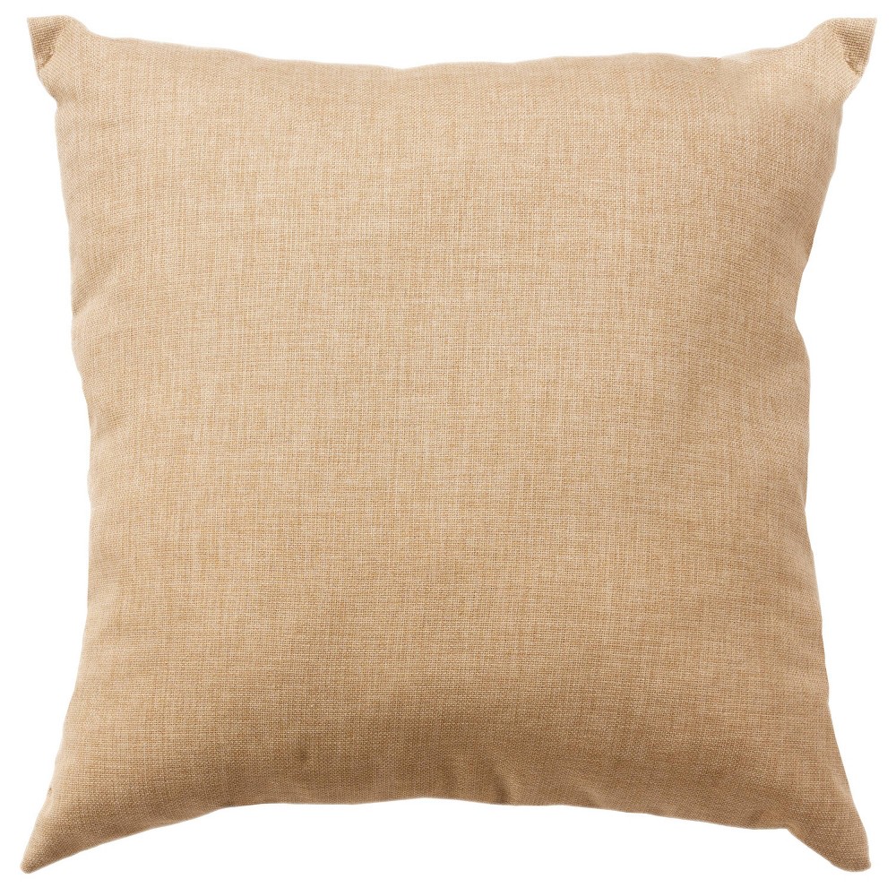 Photos - Pillow 22"x22" Oversize Solid Poly Filled Square Throw  Beige - Rizzy Home: Indoor/Outdoor, Knife-Edged