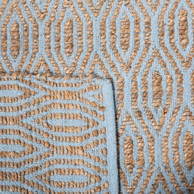 Hand-Knotted Silver and Natural Cotton 27'' Boho-Chic Area Rug