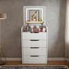 GDFStudio Holmen Modern 3 in 1 Drawer Storage Vanity Desk Set with Fold Mirror and Stool - 2 of 4