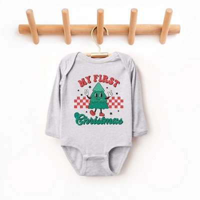 The Juniper Shop My First Christmas Tree Baby Long Sleeve Bodysuit