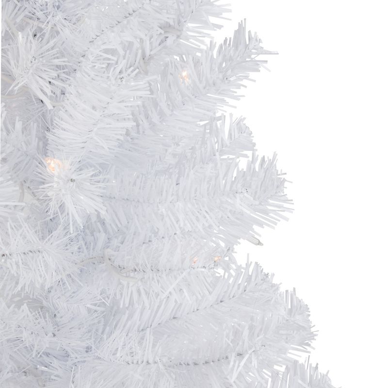 Northlight 3' Pre-Lit Woodbury White Pine Slim Artificial Christmas Tree, Clear Lights, 4 of 7
