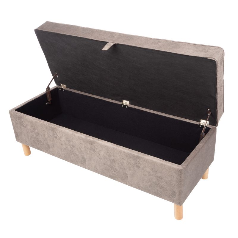 Lavish Home Upholstered Storage Ottoman with Lift Top, 2 of 9