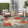 Nourison Aloha Contemporary Floral Border Outdoor Rug - image 2 of 4