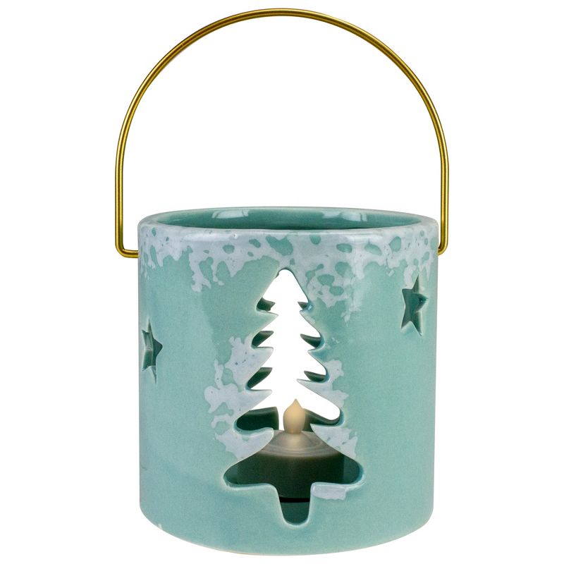 Northlight 3.75" Green Christmas Tree Cut Out Tea Light Candle Holder, 3 of 6