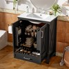 Whisen 24" Bathroom Vanity with Single Sink, Solid Wood/MDF Frame, 2 Soft-Close Doors & 1 Divided Drawer with Storage Shelves - 2 of 4