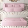 Lycvki Modern Convertible Sleeper Sofa Bed with 2 Pillows, Teddy Fabric,15" Full Size Folding Mattress,no assembly required - 2 of 4