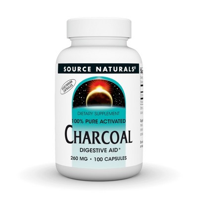 Charcoal 260mg by Source Naturals, Inc.  -  100 Capsule
