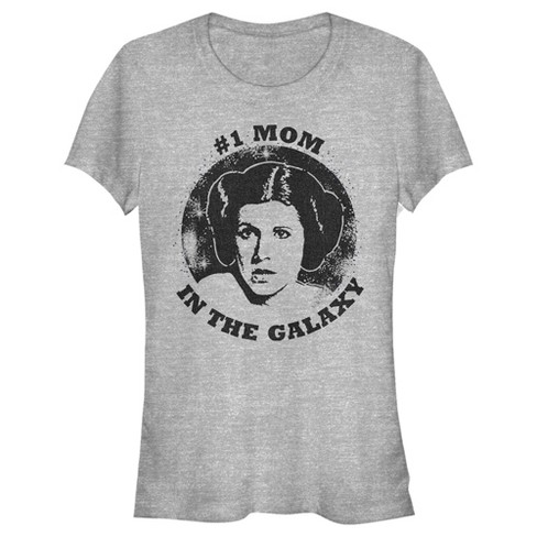 Juniors Womens Star Wars: A New Hope Number One Galactic Mom T-Shirt -  Athletic Heather - X Large
