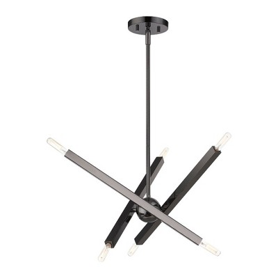 Livex Lighting Monaco 6 - Light Chandelier in  Black Chrome