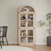 CuisinSmart 72in Tall Arched Bookshelf, Modern Farmhouse Bookcase with 4 Glass/Wood Doors & Open Shelf, Freestanding Display Cabinet Organizer - 2 of 4