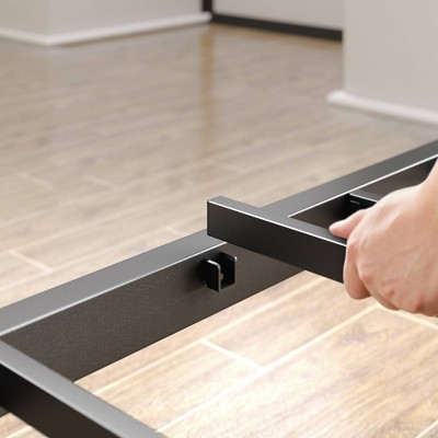 Twin Black Metal Platform Bed Frame with Slats
