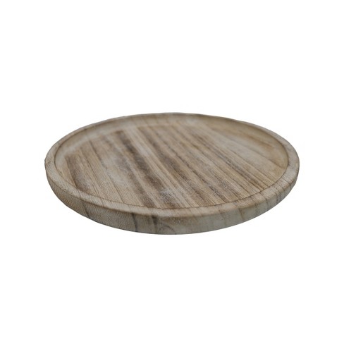 Sweet Water Decor Large Rustic Round Wood Tray - 10x10