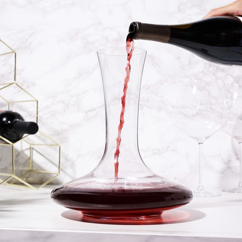 Viski Reserve Crystal Wine Decanter Glass Wine Saver Carafe - Holds 1 Standard 25 Oz Bottle 65oz, 3 of 9