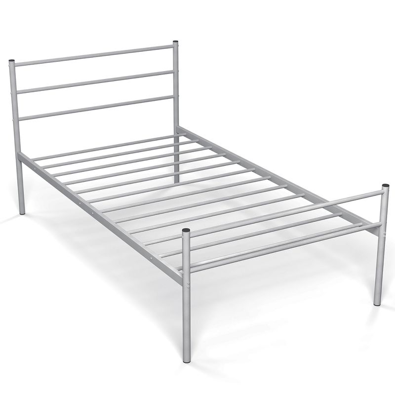 Costway Twin Metal Bed Frame Mattress Foundation No Box Spring Needed, 1 of 10