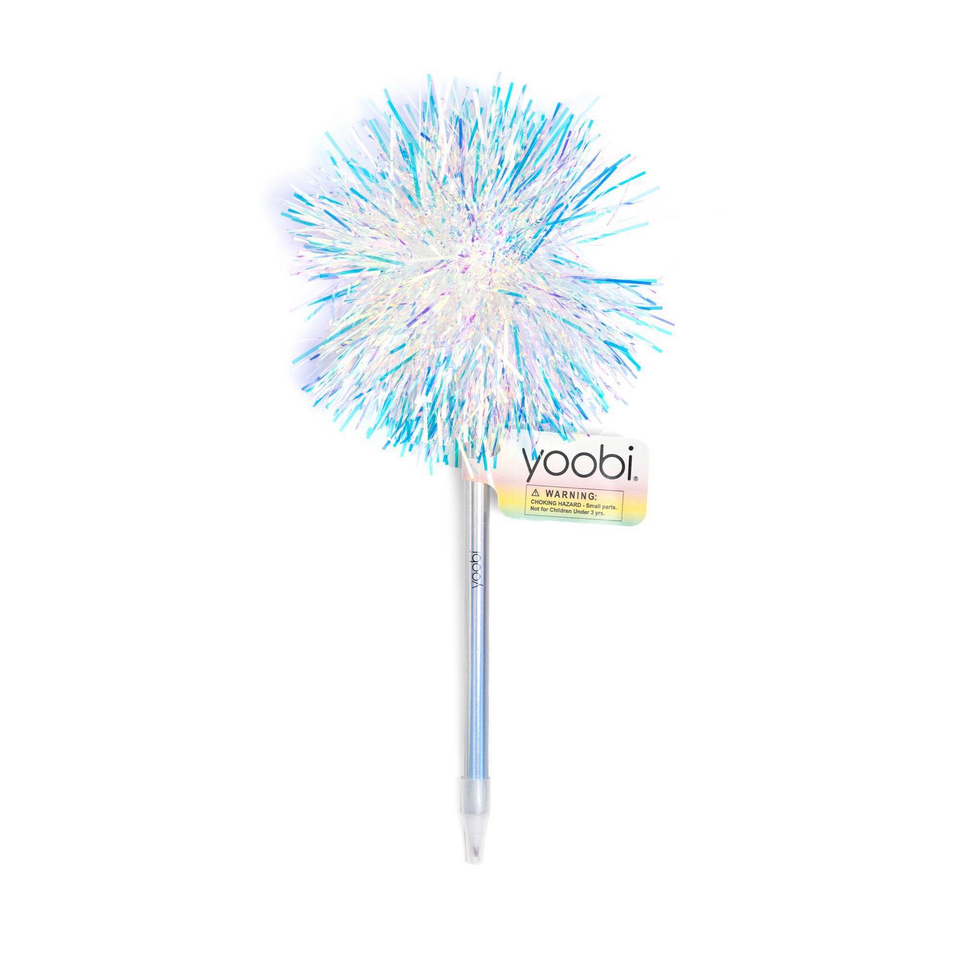 Yoobi Novelty Pom Pom Pen White Tinsel