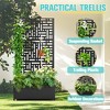 TOAOTBNBO Metal Raised Garden Bed with Geometric Pattern, Outdoor Planter Box with Wheels, Modern Privacy Screen for Climbing Plants - 4 of 4