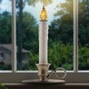 IMC Williamsburg Battery Operated LED Candle with On/Off Sensor, Wax Drips, Pewter, 4.5" x 9" - 2 of 3
