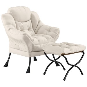 Living Room Lazy Chair - Modern Large Lounge Armchair with Side Pockets, Comfortable Lounge Sofa Reading Chair for Bedroom, Dorm - 1 of 4