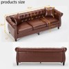 Buenhomino Chesterfield Faux Leather Sofa – Classic 3-Seater with Rolled Arms & Tufted Back, Upholstered Couch for Living Room or Bedroom - 3 of 4