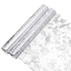 Unique Bargains Birthday Party Polyester Flexible Cutting Metallic Foil Thin Mesh Table Runner 2 Pcs - 1 of 3