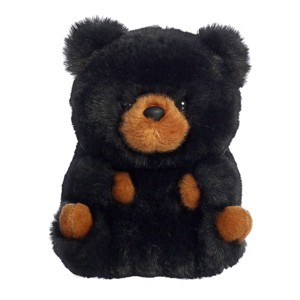 Aurora Mini Cuddles Black Bear Rolly Pet Round Stuffed Animal Black 5" - 1 of 4