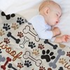 DSANE Dog Bones & Paw Christmas Throw Blanket Soft Fleece Christmas Blanket Cozy Flannel Throw for Couch Bed - 4 of 4