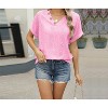 Womens Summer Shirts V Neck Short Sleeve Shirts for Women - 2 of 4