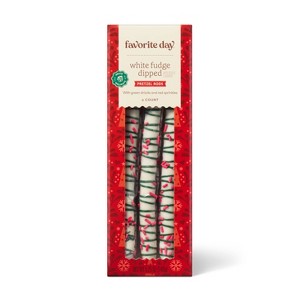 Christmas White Fudge Green Drizzle Red Sprinkles Pretzel Rods - 5.25oz/6ct - Favorite Day™ - 1 of 3