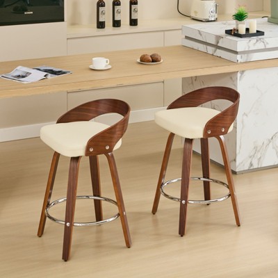 NicBex Set of 2 Bar Stools for Kitchen Island,Adjustable Counter Bar Stools with Soft Cushion Seat,Bar Chairs for Dining Rooms,Kitchens Islands