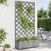 vidaXL Trellis Planter Gray Solid Firwood - 35.4" x 13.8" x 70.9" - 2 of 4