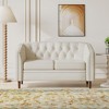 55.5" Diamond-Tufted Loveseat with Button-Tufted Back & Armrests, Tub-Shaped Design with Birch Wood Legs - 3 of 4