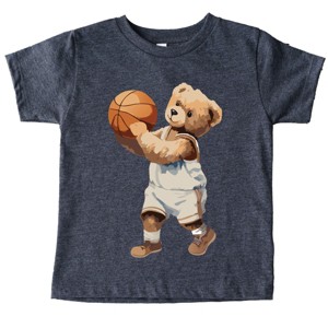 The Juniper Shop Watercolor Basketball Bear Toddler Short Sleeve Tee - 1 of 4