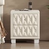 HDZNVF Velvet Nightstand with 2 Drawers and Crystal Handle - 2 of 4