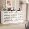61" Wide TV Stand Dresser for 65" TV - Wood & Rattan Chest with 12 Drawers for Bedroom, Living Room, Hallway - 2 of 4