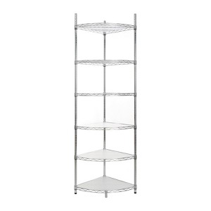 Yukimo 6-Tier Corner Shelf Rack, 18" x 18" x 72" Heavy Duty Adjustable Metal Storage Unit with Shelf Liners - 1 of 4