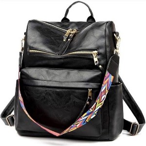 Wikineon PU Leather Backpack Purse For Women Convertible Ladies Fashion Casual Large School Shoulder Bags - 1 of 4