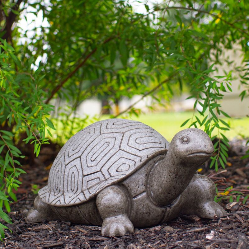 Northlight 11.75" Polished Gray Turtle Outdoor Garden Statue, 2 of 6