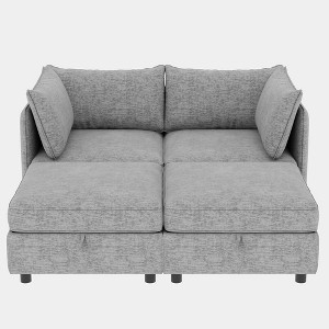 Christopher Knight Home Penny Versatile 68" Modular Storage Loveseat with Two Ottomans - 1 of 4