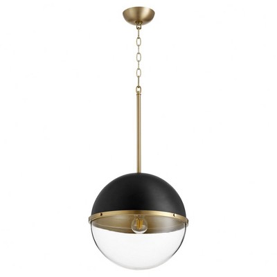 Quorum Lighting 1 - Light Pendant in  Noir/Aged Brass
