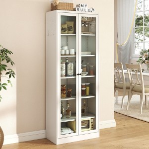 72"H Kitchen Cabinet Storage, Food Pantry Cabinet with Doors and 5 Adjustable Shelves - 1 of 4