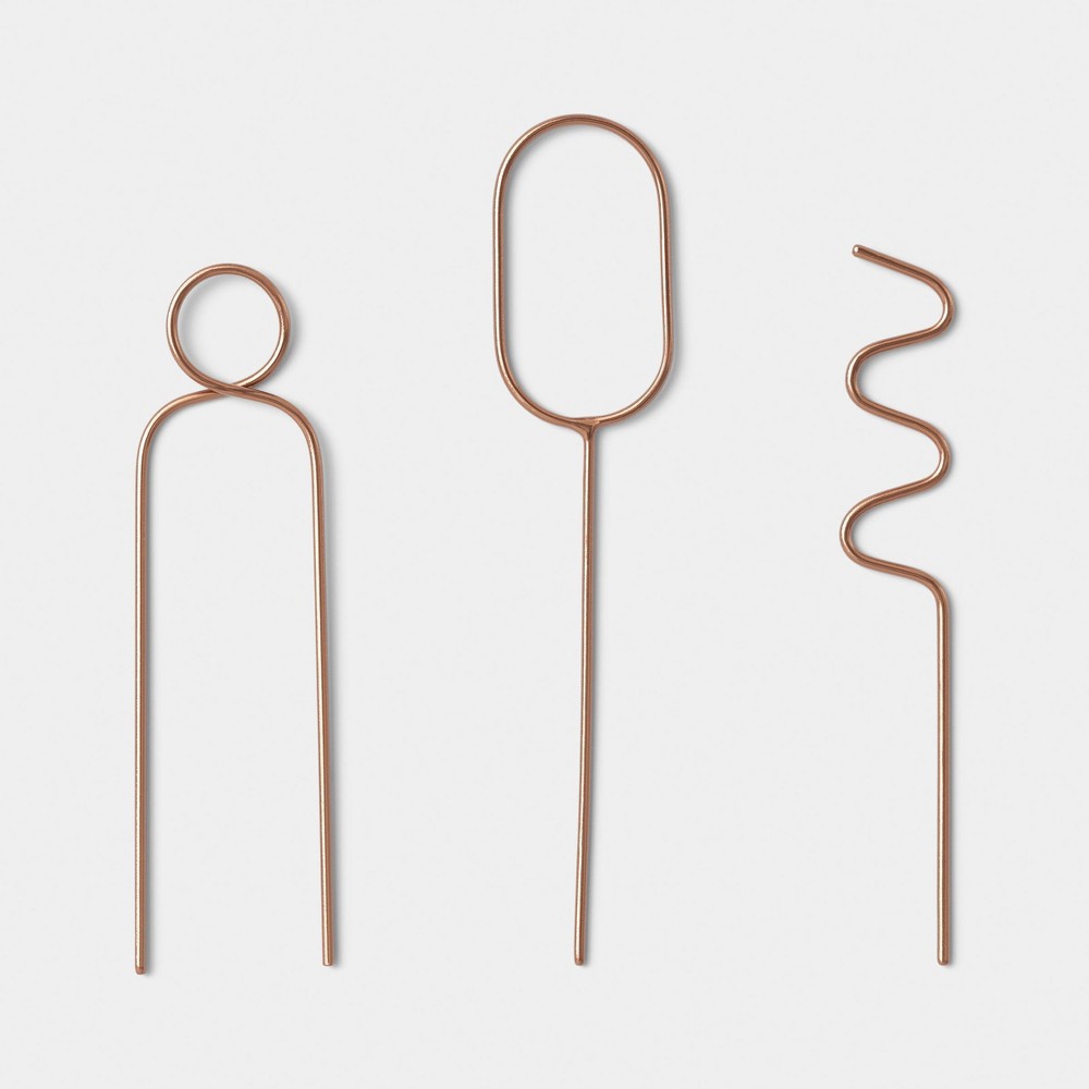 3pc Copper Metal Figural Pot Stakes - Threshold™
