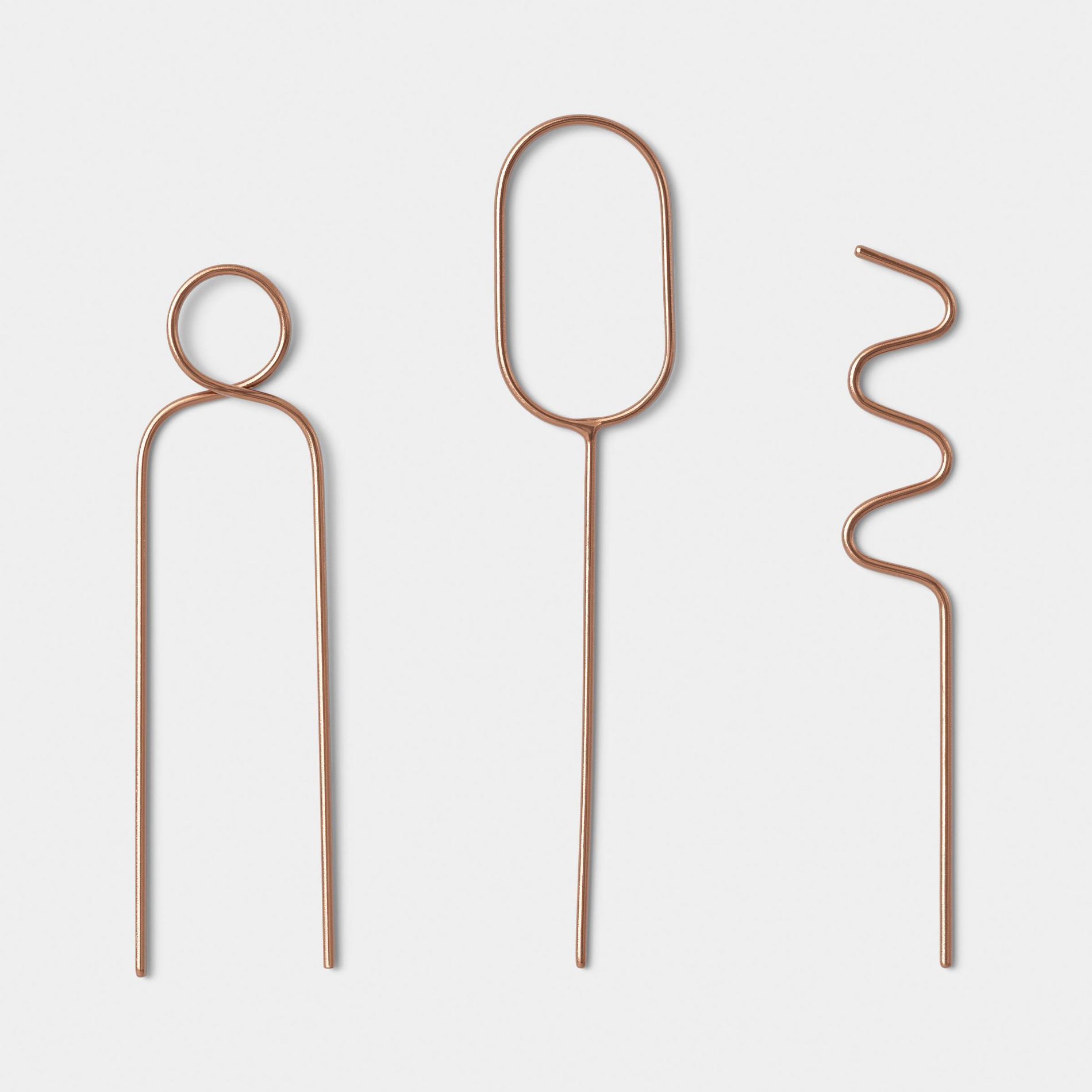 3pc Copper Metal Figural Pot Stakes - Threshold™