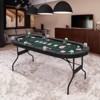 Costway 8 Player Foldable Poker Table Portable Folding Texas Holdem Table w/Padded Rail Blue/Black/Green - 4 of 4