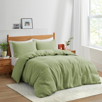 Peace Nest Luxury Soft Linen Duvet Cover Set, King, Light Green : Target