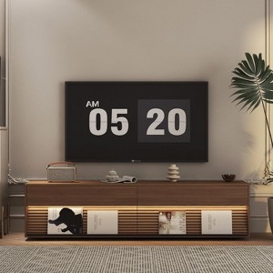 Angel Sar 68" TV Stand with 16 Color LEDs, Modern Floating TV Cabinet Entertainment Center for 55-65 Inch TVs - 1 of 4